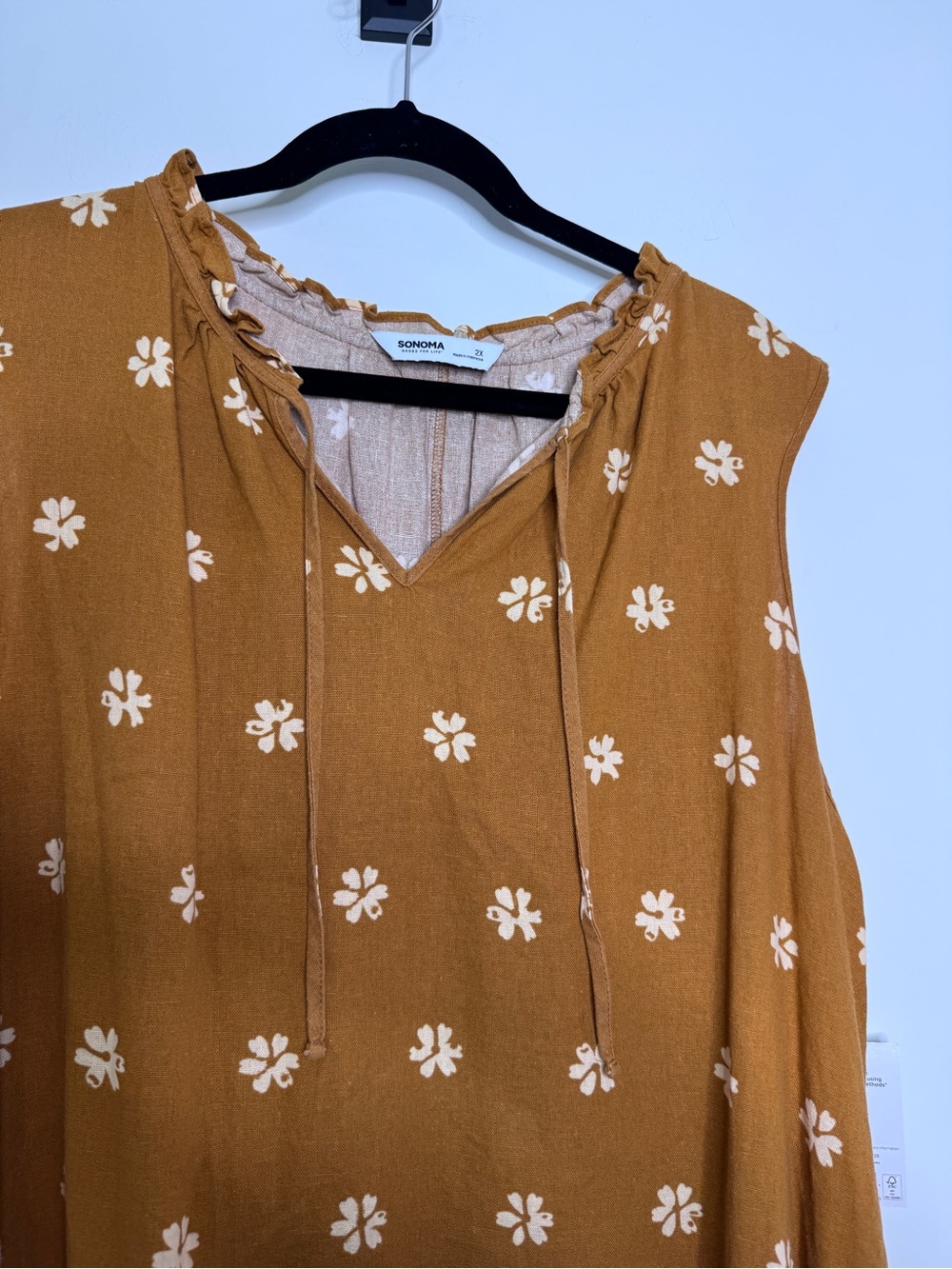 Sonoma Mustard Floral Tiered Midi Dress - Picture 5 of 7